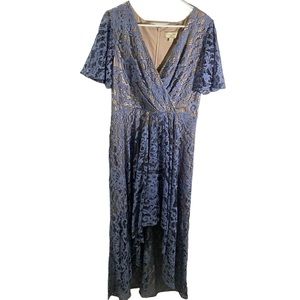 Moulinette Soeurs Anthropologie Genevieve Lace Dress V-Neck Hi-Lo